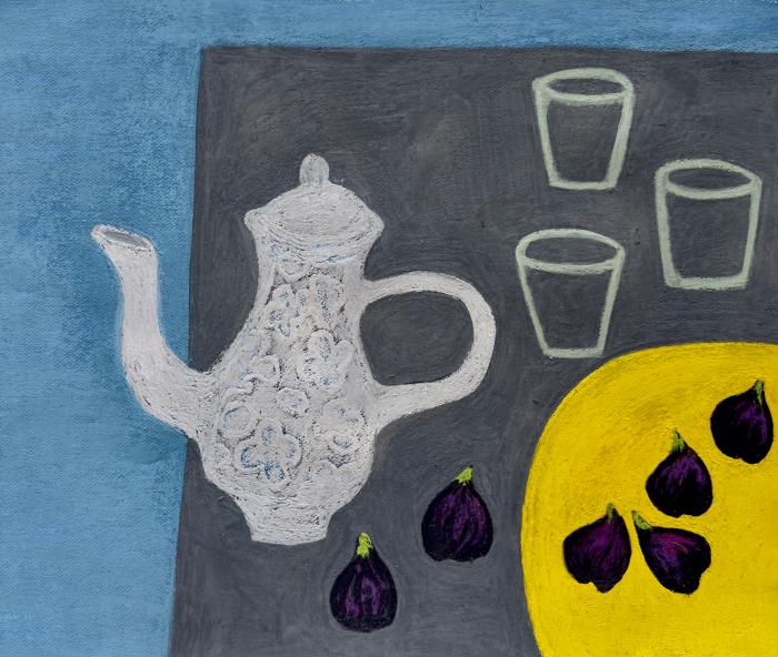 Figs on Yellow Plate by Angela A'Court
