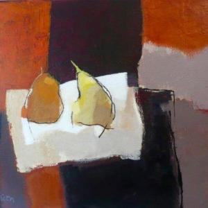 Deux Poires sur une Table Noire by Sarah Picon