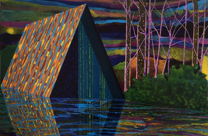 Beyond the Floating World, acrylic on paper by James Isherwood