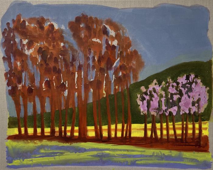Trees and Mountain - Late Afternoon by Katharine Dufault