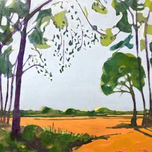 Daily Walk (Orange Ground) by Katharine Dufault