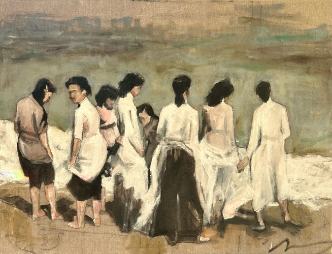 Women on the Beach  by Ruth Shively