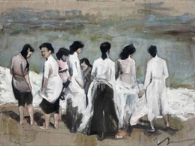 Women on the Beach  by Ruth Shively