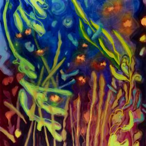 Night Garden and Fireflies II by Rachelle Krieger