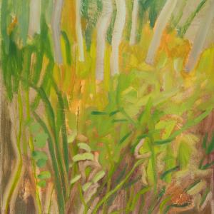 Glowing Fields with Birches, I by Rachelle Krieger