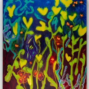 Jewelweed and Fireflies by Rachelle Krieger